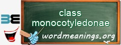 WordMeaning blackboard for class monocotyledonae